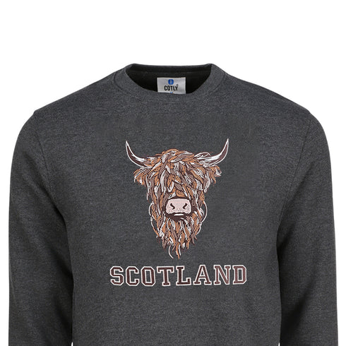 ADULT SWEATSHIRT | EMB BR COW 1