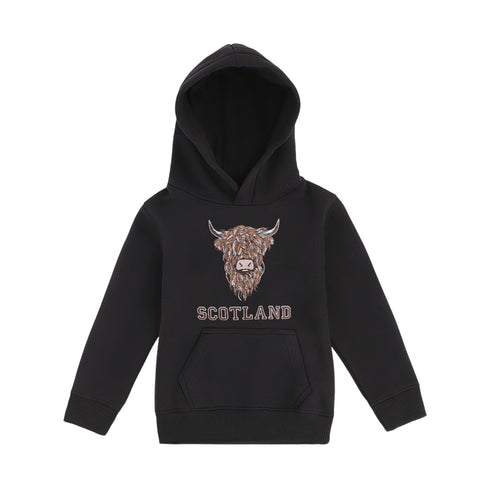 KIDS HOODIE | EMB BR COW 1