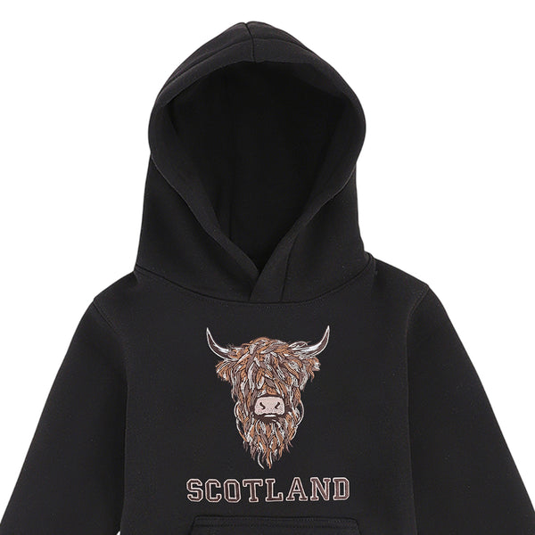 KIDS HOODIE | EMB BR COW 1